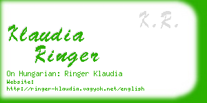 klaudia ringer business card